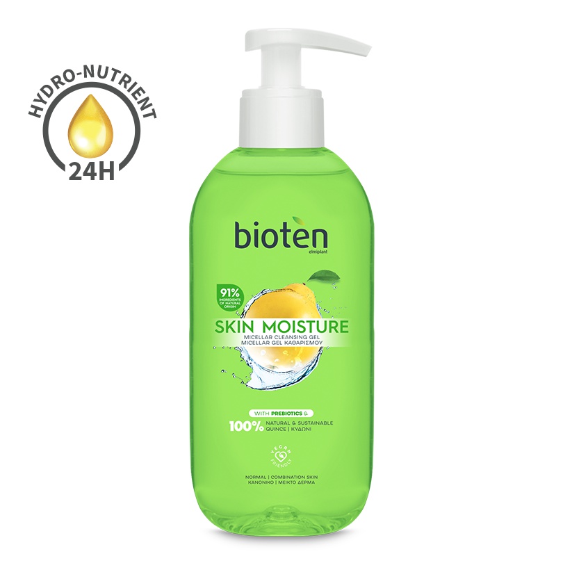 Bioten Micellar Cleansing Gel For Normal/Combination Skin With 100% Natural Quince And Prebiotics