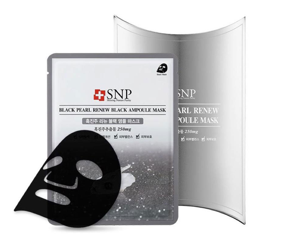 SNP Black Pearl Renew Black Ampoule Mask