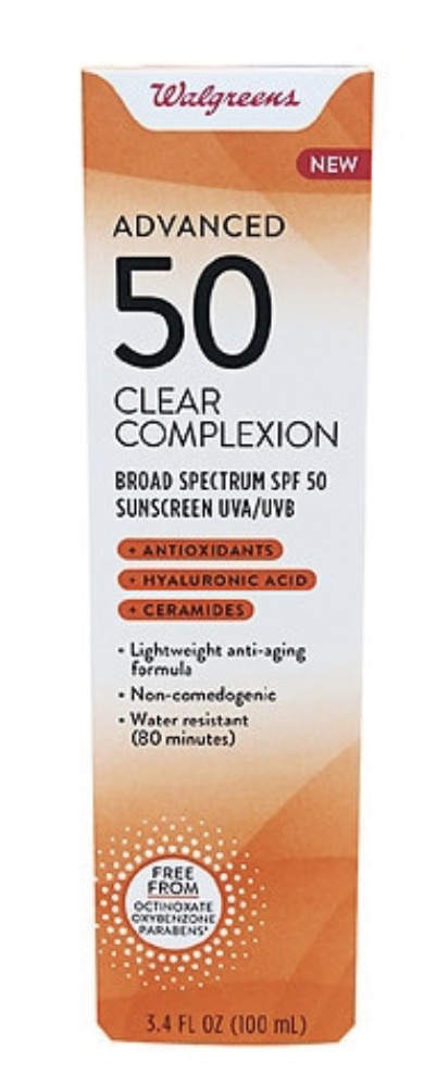 Walgreens Advanced 50Spf Clear Complexion