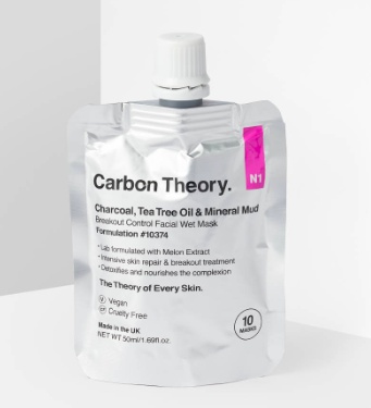 Carbon Theory Charcoal And Tea Tree Oil Mineral Breakout Control Facial Wet Mask
