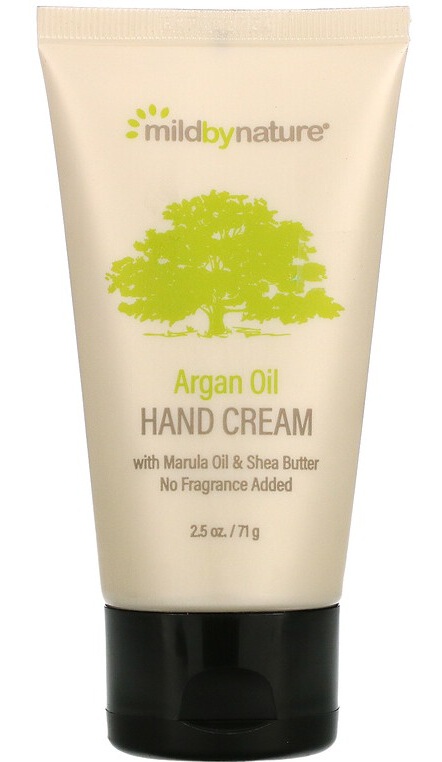 Mild By Nature Argan Oil Hand Cream With Marula Oil & Coconut Oil Plus Shea Butter, Soothing And Unscented