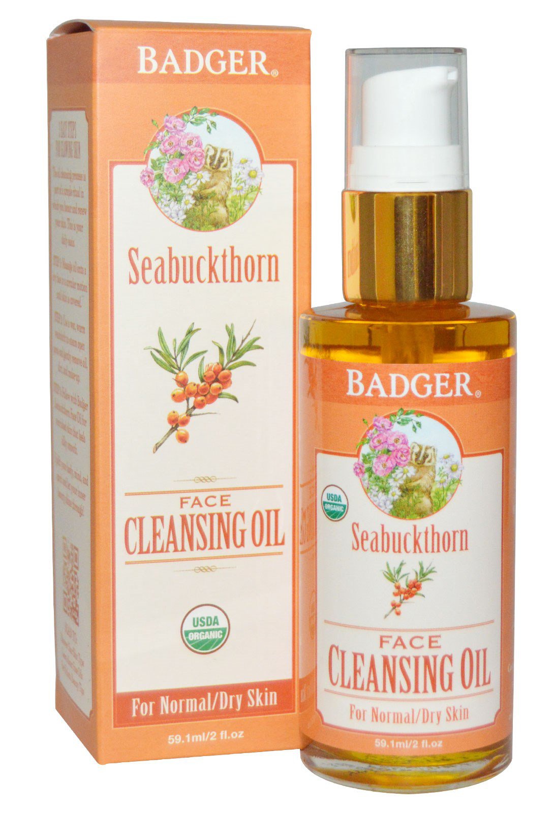 Badger Company Seabuckthorn Face Cleansing Oil For Normal Or Dry Skin