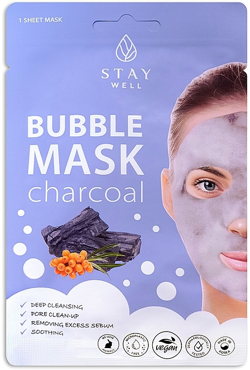 Stay Well Bubble Mask Charcoal