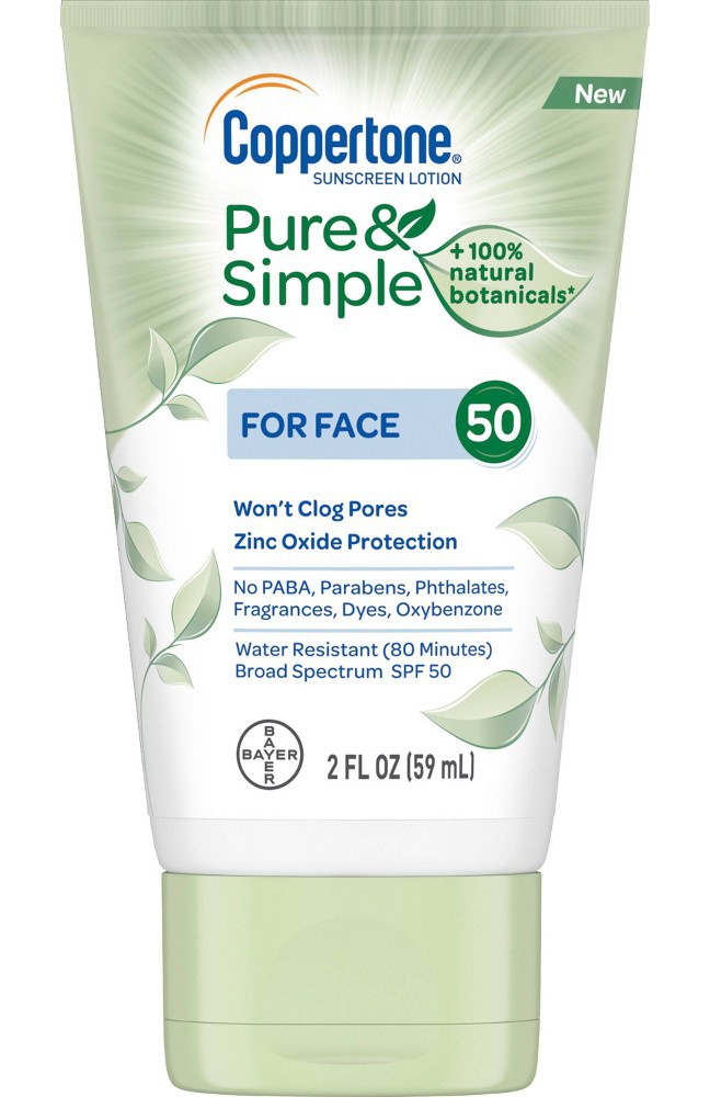 Coppertone Pure And Simple Botanicals Faces Sunscreen Lotion- Spf 50