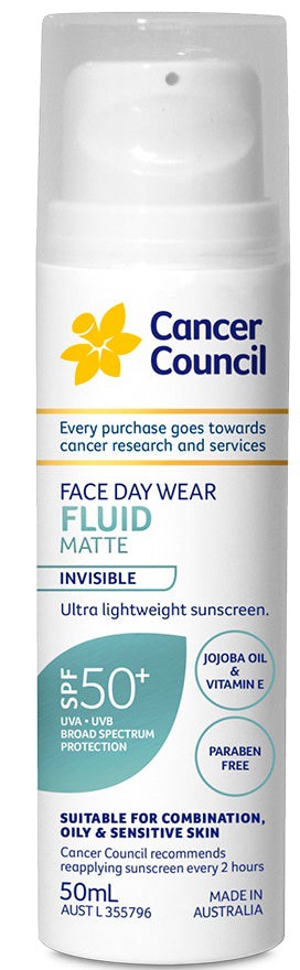 Cancer Council Face Day Wear Invisible Fluid SPF50+
