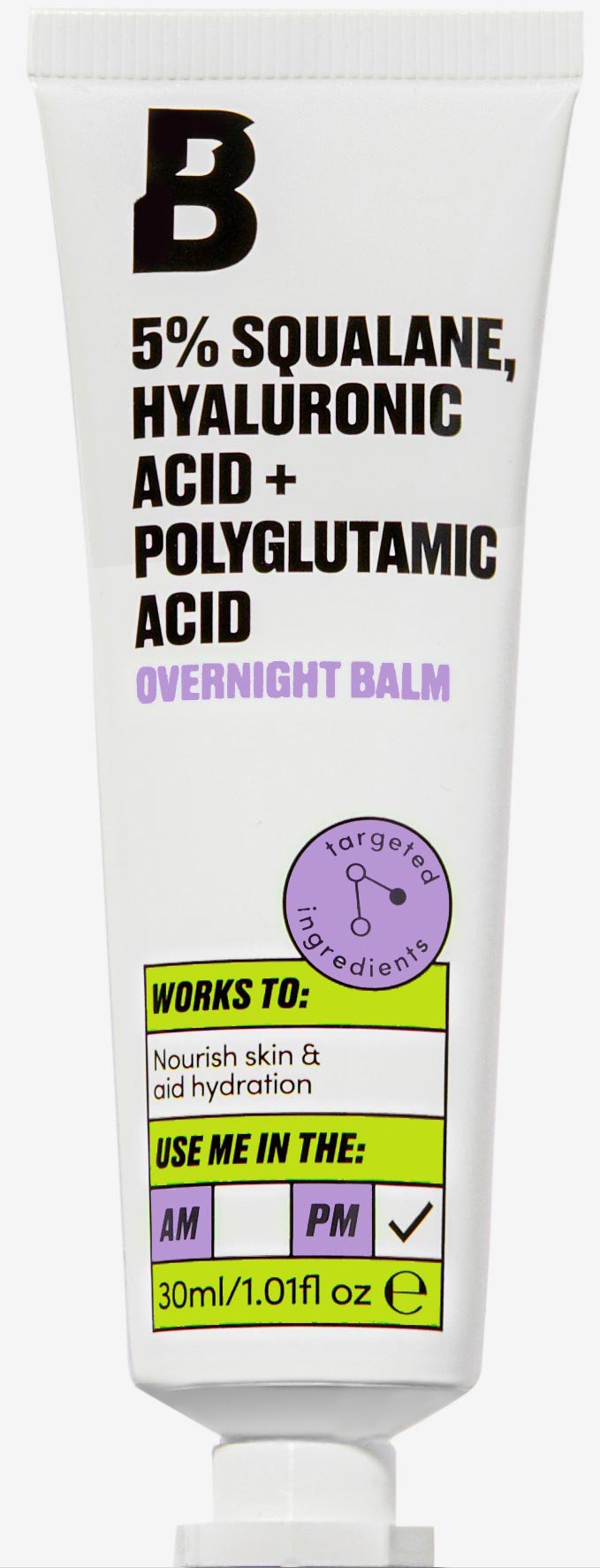 Beauty Bay 5% Squalane, Hyaluronic Acid + Polyglutamic Acid Overnight Balm