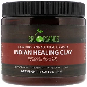 Sky Organics Indian Healing Clay, 100% Pure And Natural Grade A