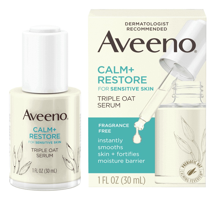 Aveeno Calm + Restore Triple Oat Serum, For Sensitive Skin