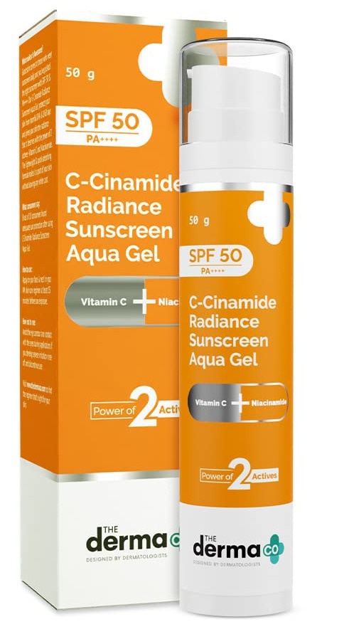 The derma CO C-cinamide Radiance Sunscreen Aqua Gel With SPF 50 & Pa++++