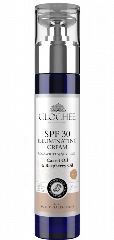 CLOCHEE Illuminating Cream SPF 30  Carrot Oil & Raspberry Oil