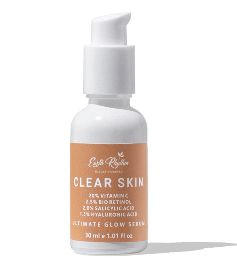 Earth Rhythm Clear Skin Serum - Vitamin C + E, Retinol, & Hyaluronic Acid