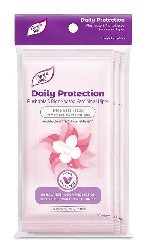 Pure’N Soft Daily Protection Flushable Feminine Wipes