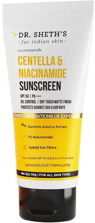 Dr. Sheth's Centella & Niacinamide Oil & Acne Control Sunscreen
