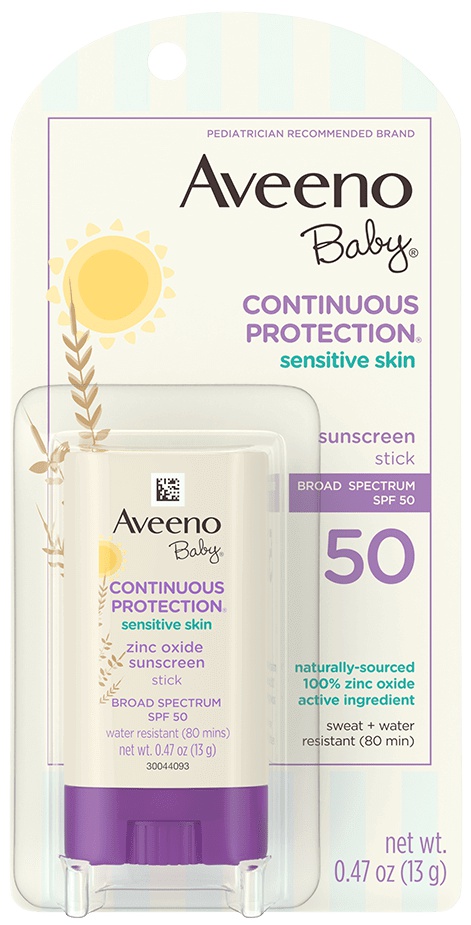 Aveeno Baby Sensitive Skin Mineral Sunscreen Stick SPF 50 With 100% Zinc Oxide