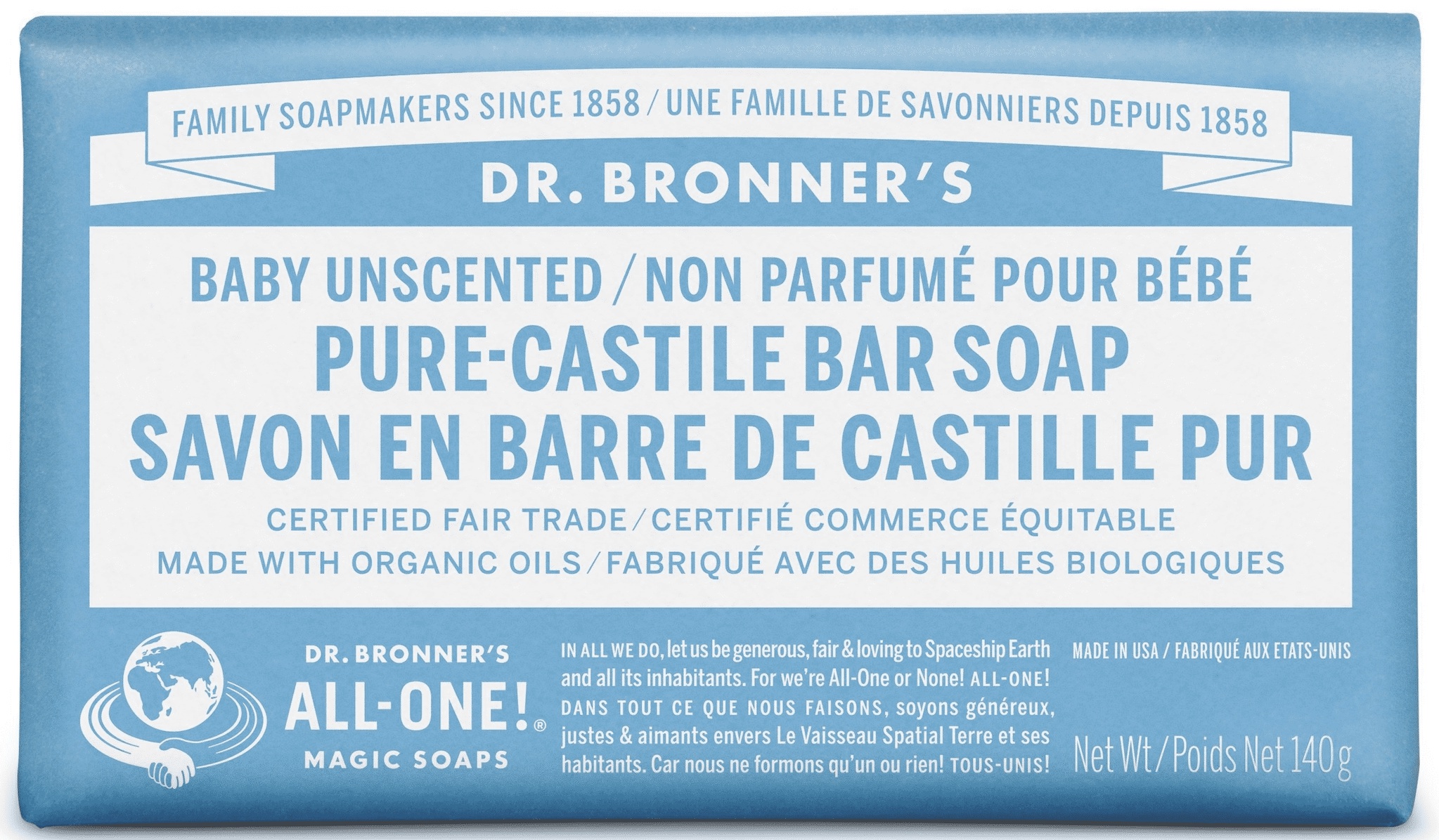 Dr Bronner Pure Castille Bar Soap (unscented)
