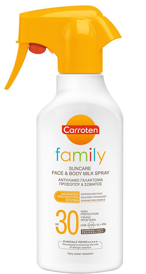 Carroten Family Suncare Face&body Milk Spray SPF30