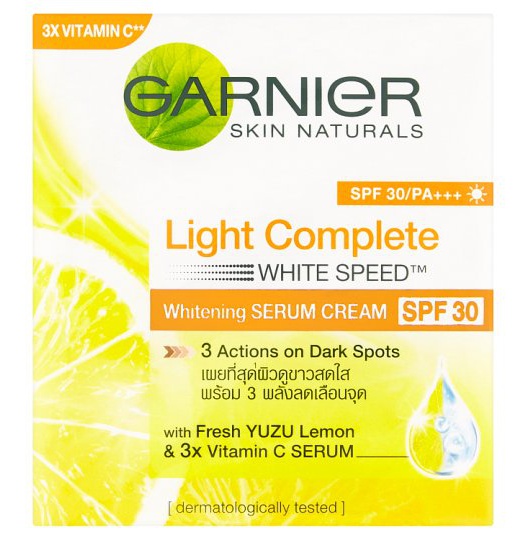 Garnier Light complete White Speed Multi Action Whitening Day Cream Serum + Pure Lemon Essence
