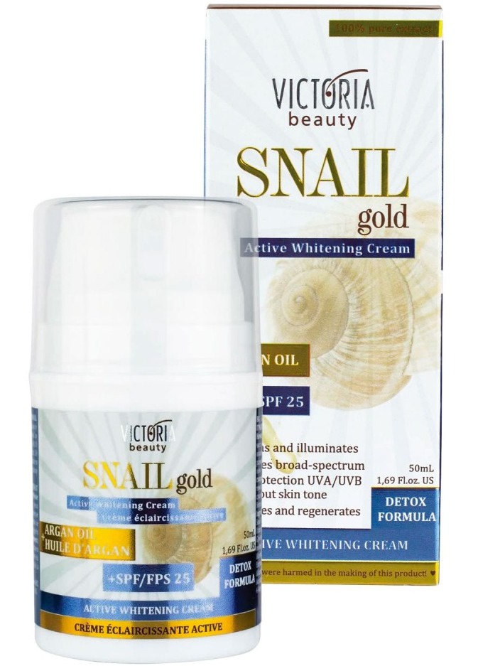 Victoria beauty Active Whitening Face Cream With Snail Extract & Argan Oil +SPF25