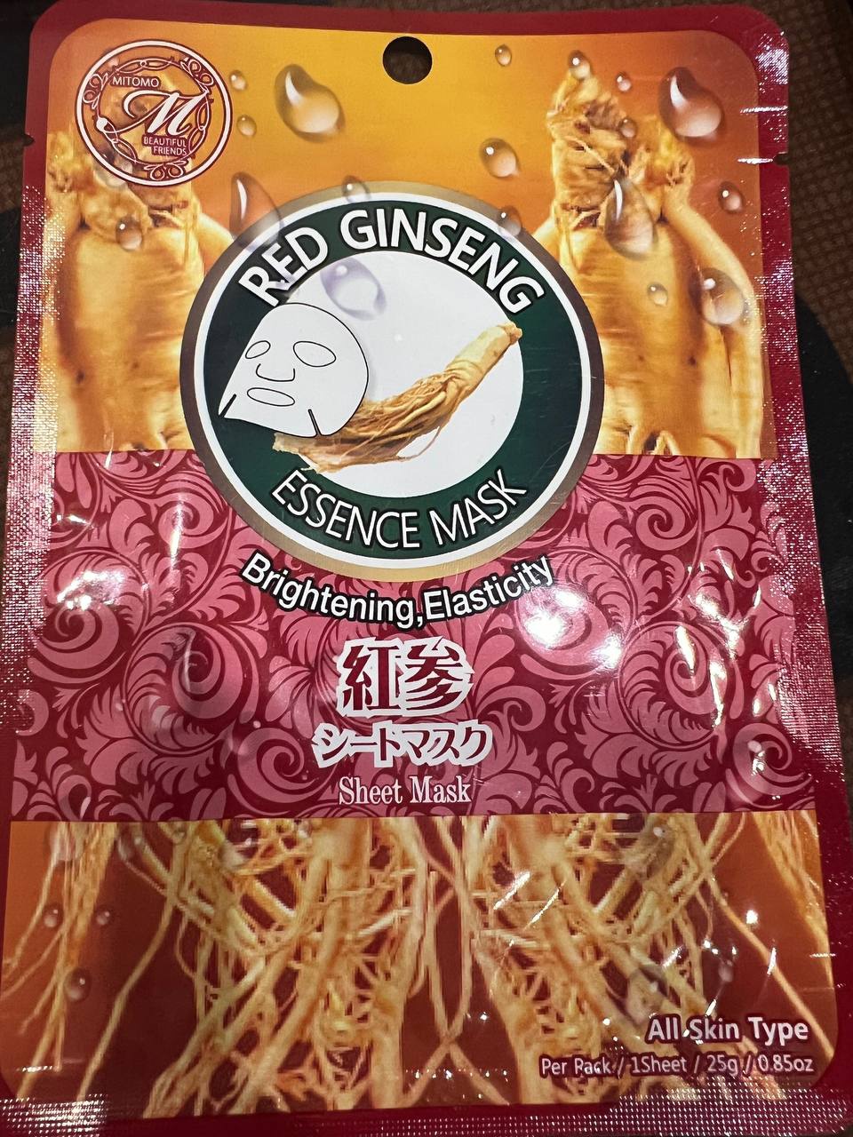 Mitomo Select 612 Red Ginseng Facial Essence Mask