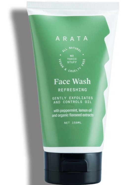 Arata Refreshing Face Wash With Peppermint Lemon Oil And Organic Flaxseed Extracts