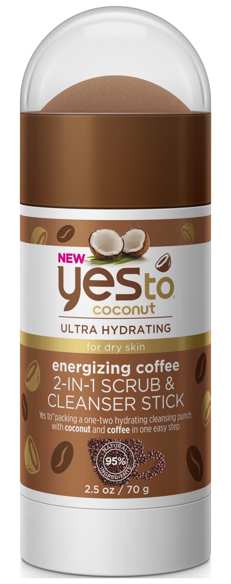 Say yes to coconut Energizing Coffee 2 In 1 Face Scrub & Cleanser Stick