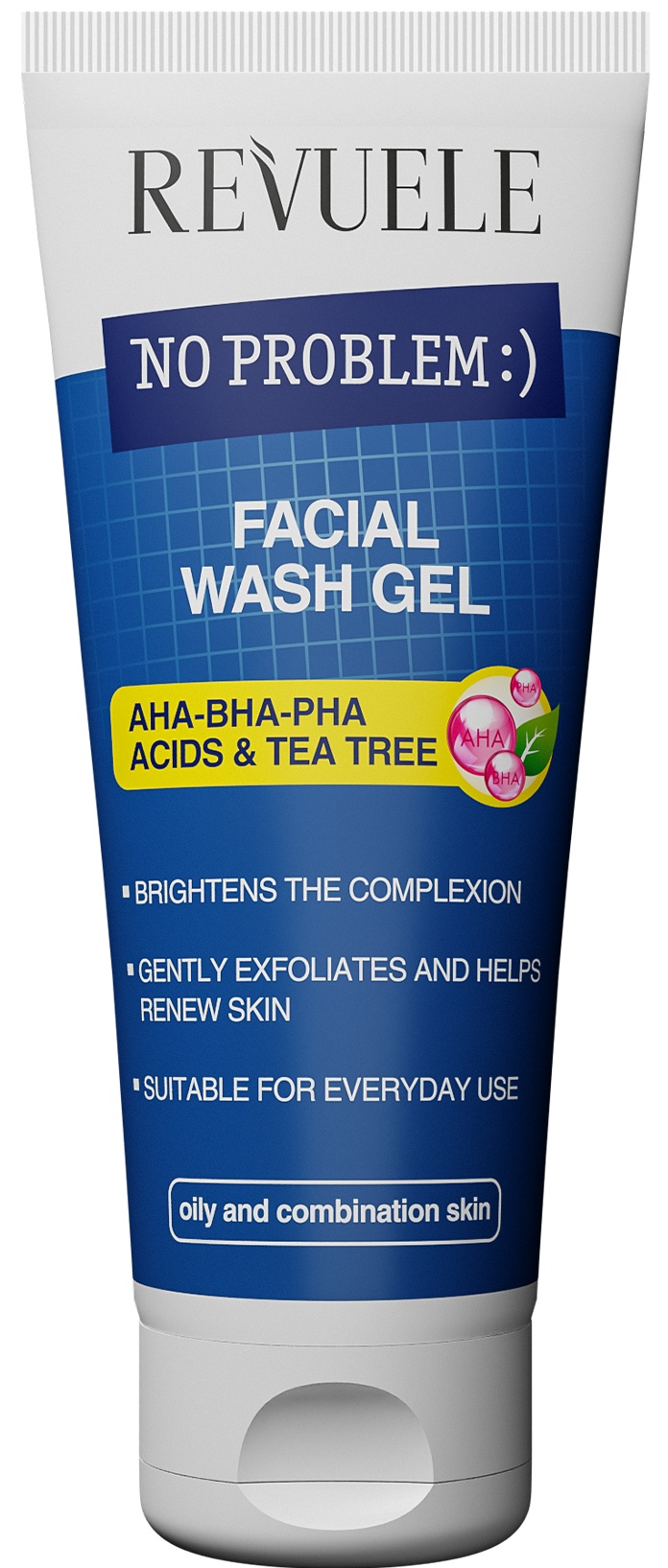 Revuele No Problem Facial Wash Gel AHA-BHA-PHA Acids & Tea Tree