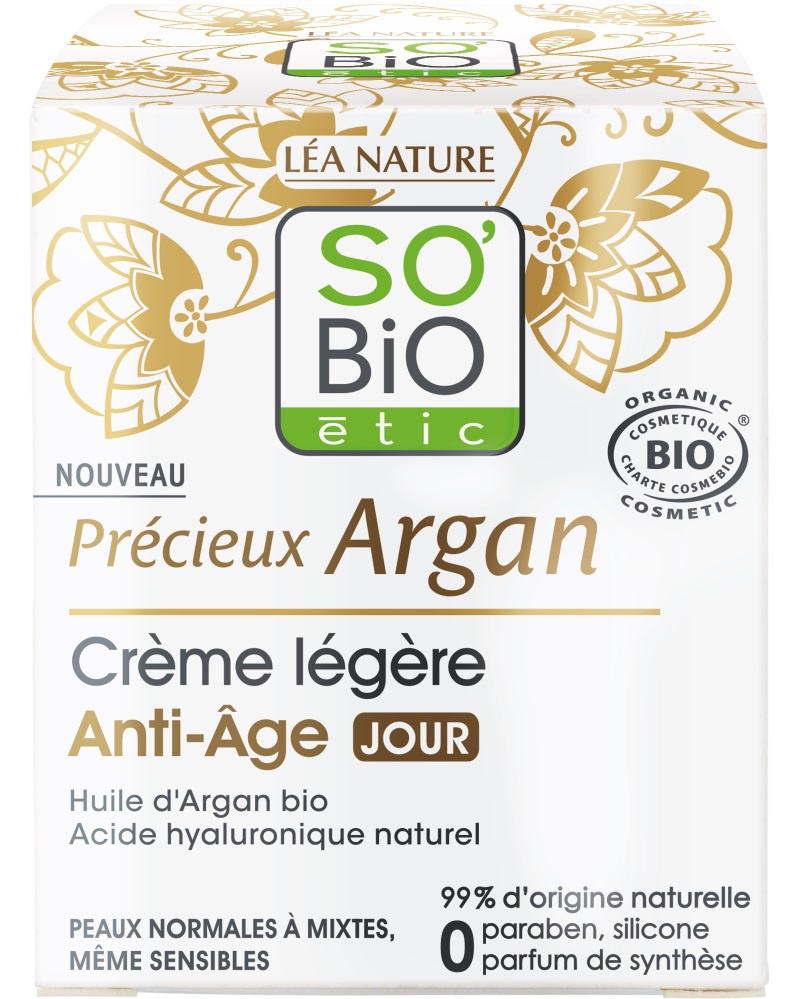 SO’BiO étic Crème Légère Anti-Âge Jour "Précieux Argan"