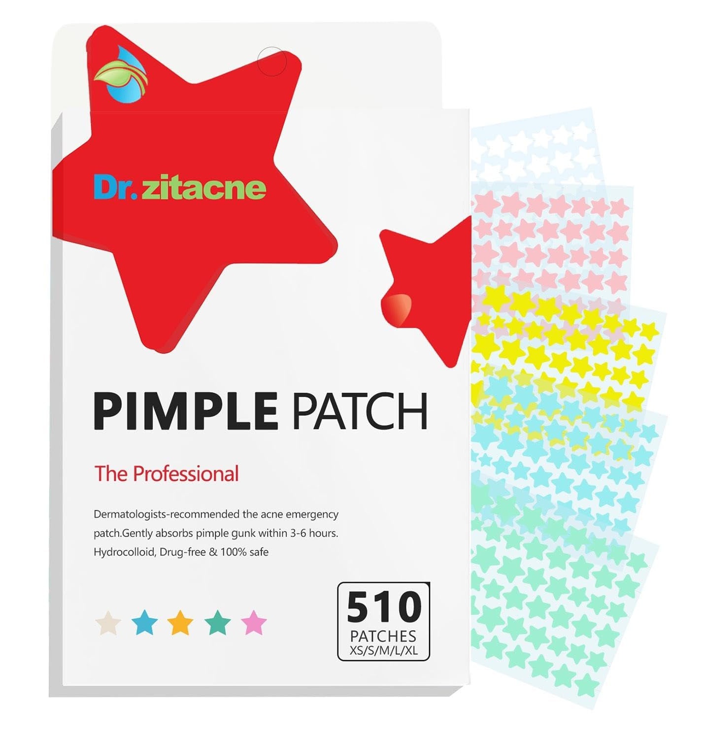 Dr. Zitacne Pimple Patches For Face, Star Hydrocolloid Acne Patches