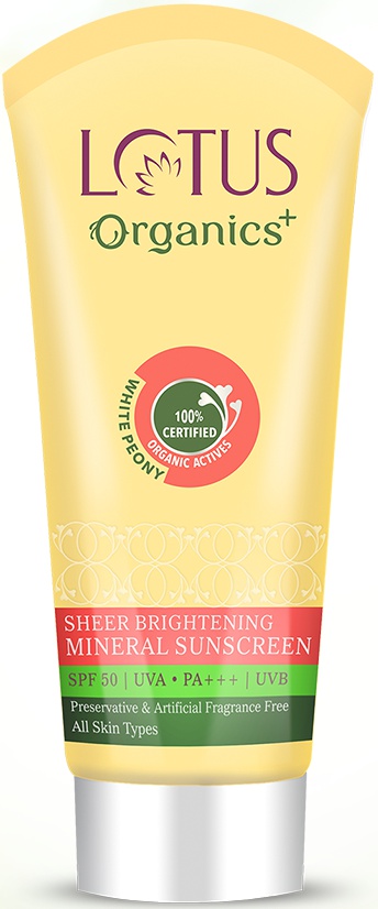 Lotus Organics+ Sheer Brightening Mineral Sunscreen Spf50 Uva Pa+++ Uvb