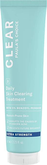 5.0% | Clear Extra Strength Daily Skin Clearing Treatment With 5% Benzoyl Peroxide