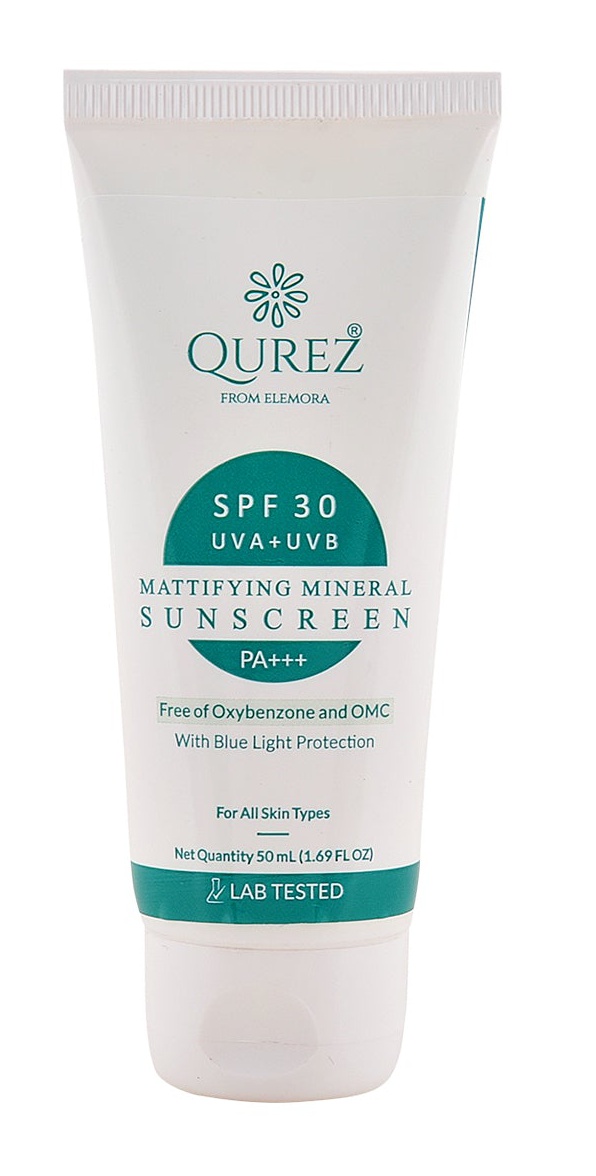 Qurez Mattifying Mineral Sunscreen SPF 30 Pa+++ With Blue Light Protection