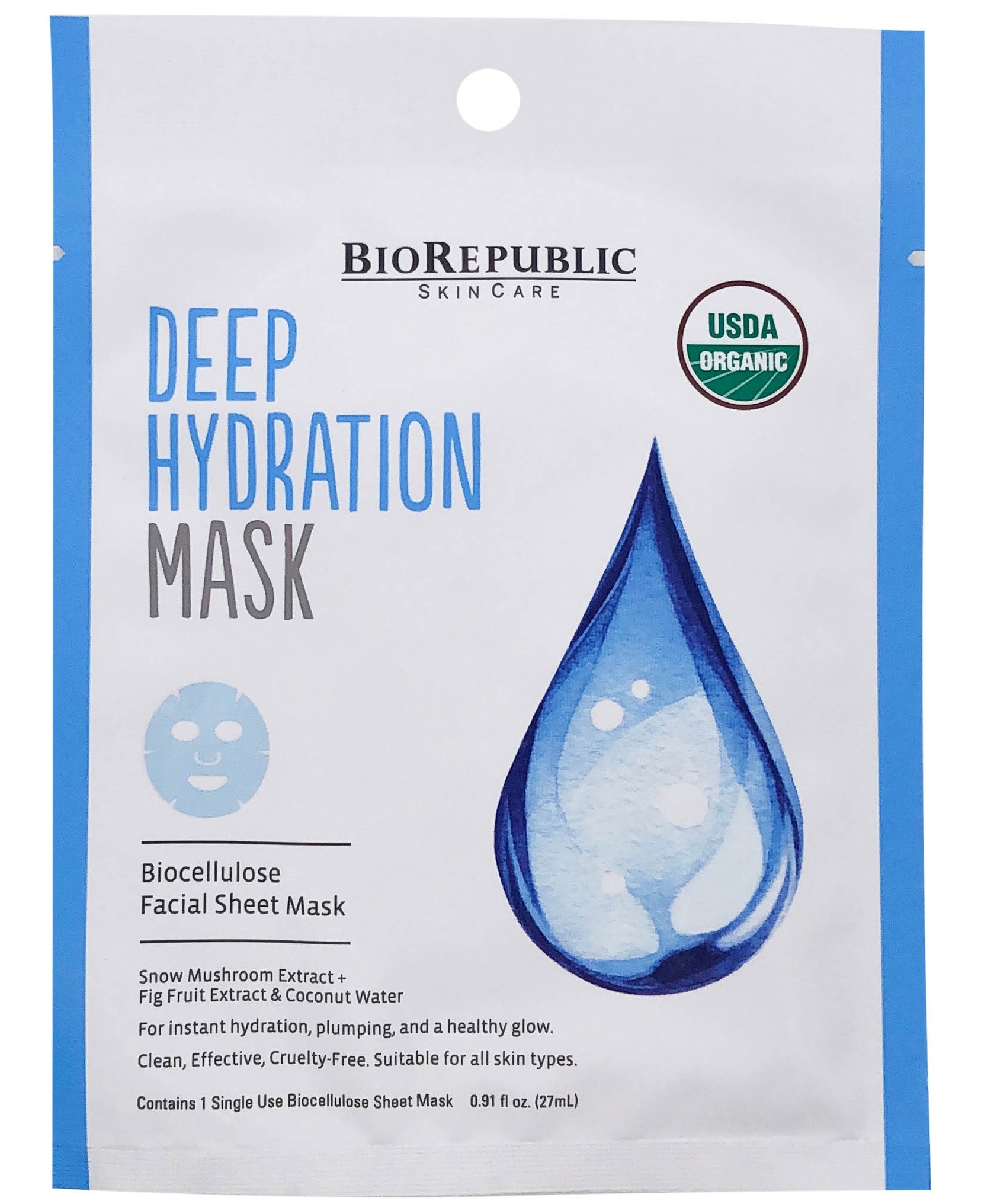 BioRepublic Deep Hydration Mask Biocellulose Facial Sheet Mask