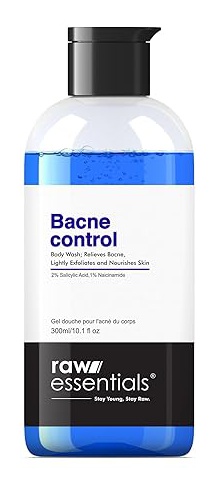 Raw Essentials Bacne Control Body Wash, 2% Salicylic Acid, 1% Niacinamide 300ml (pack Of 1), Relieves Body Acne, Exfoliates And Nourishes Skin, Sls & Paraben Free, For Men & Women