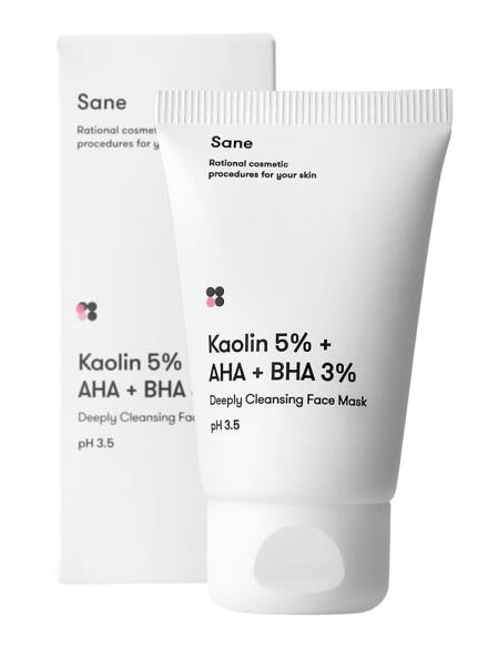 Sane Kaolin 5% + AHA + BHA 3% Deeply Cleansing Face Mask