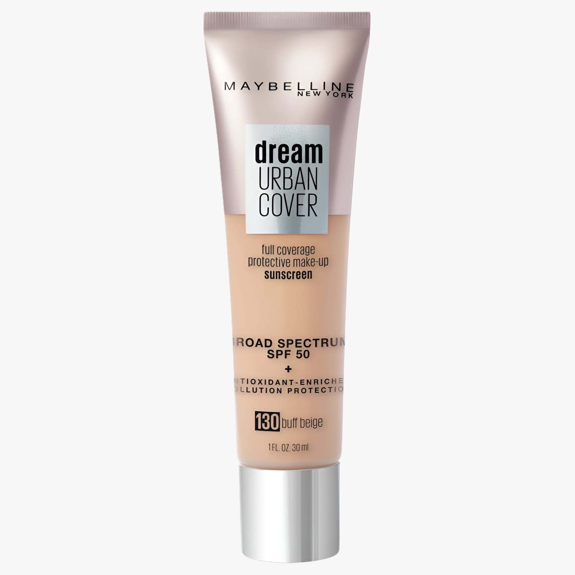 Maybelline New York Dream Urban Cover® Flawless Coverage Foundation Makeup, SPF 50