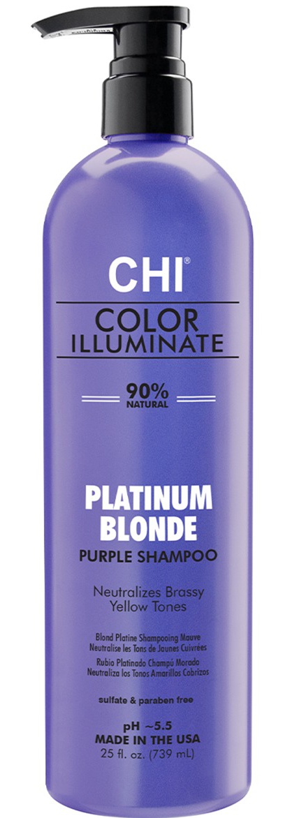 CHI Color Illuminate Platinum Blonde Purple Shampoo And Conditioner