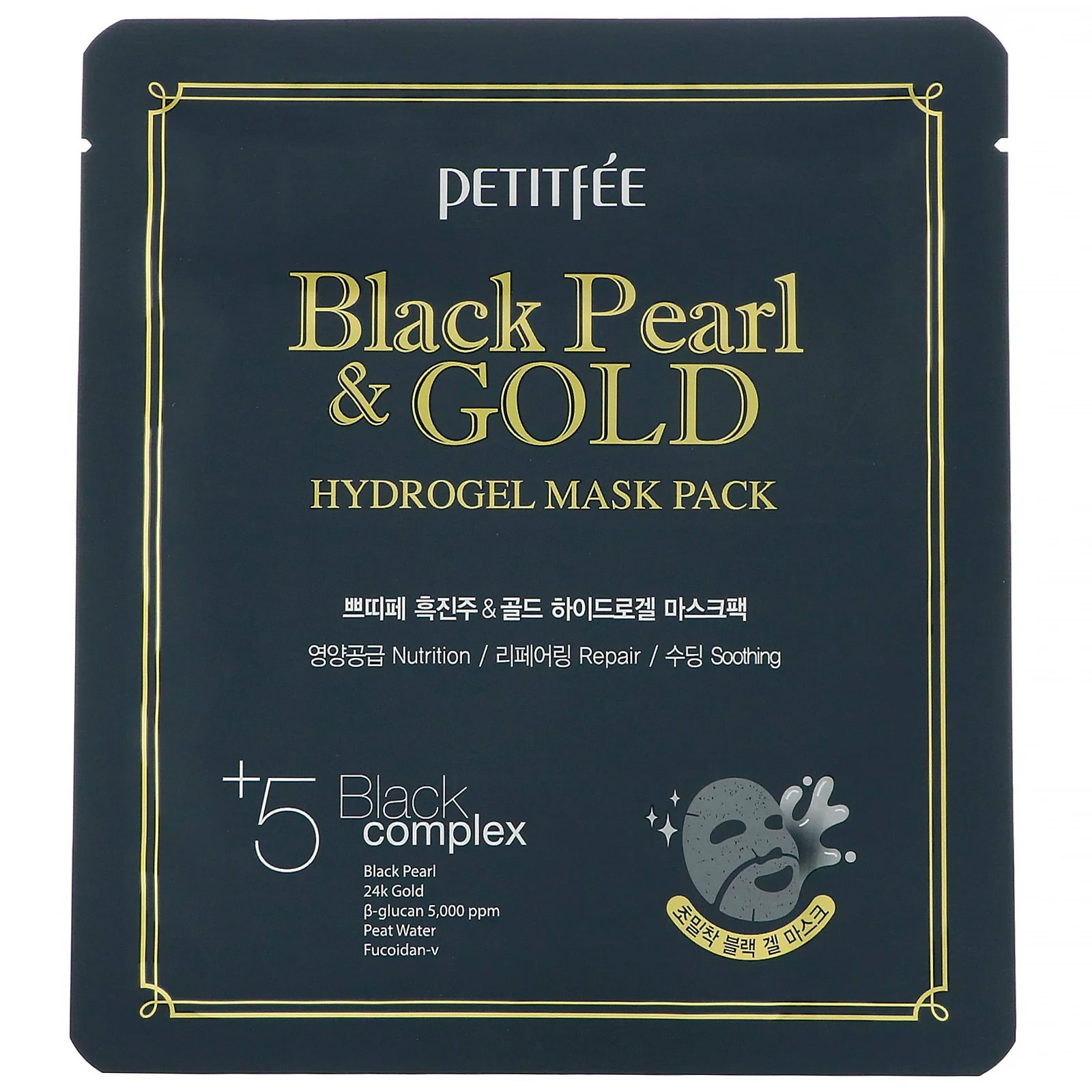 Petitfee Black & Gold Hydrogel Mask Pack