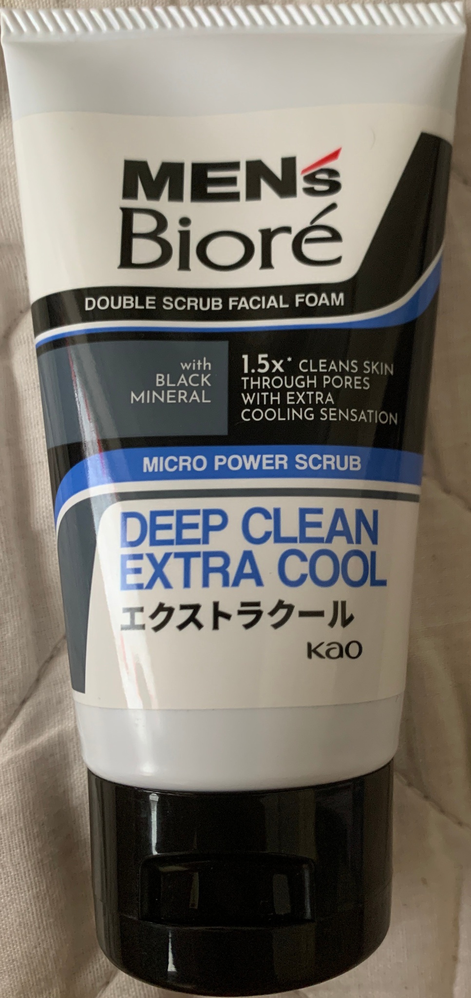 MEN'S BIORE Double Scrub Facial Foam Deep Clean Extra Cool