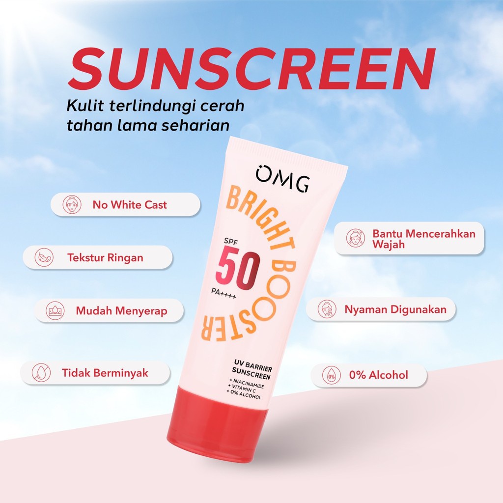 OMG Oh My Glow UV Barrier Sunscreen Bright Booster SPF 50 Pa++++