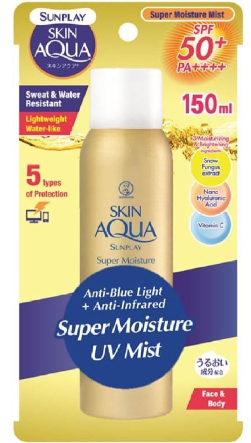 Sunplay Skin Aqua Sm Mist SPF50 (super Moisturising Sunscreen, Anti- Blue Light, Weightless For Everyday Use, UVA/ UVB Protection)