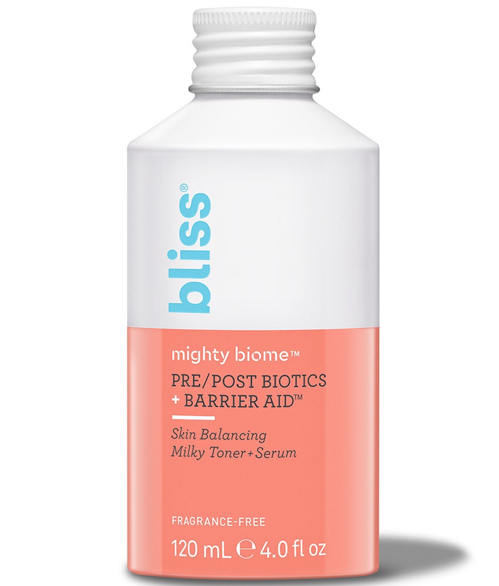 Bliss Mighty Biome™ Pre/post Biotics + Barrier Aid™ Skin Balancing Milky Toner + Serum