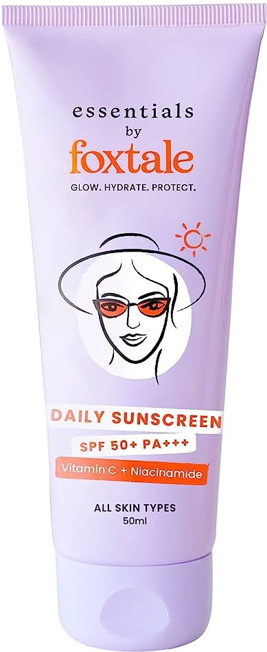 Foxtale Essentials Brightening SPF 50 Sunscreen With Vitamin C And Niacinamide