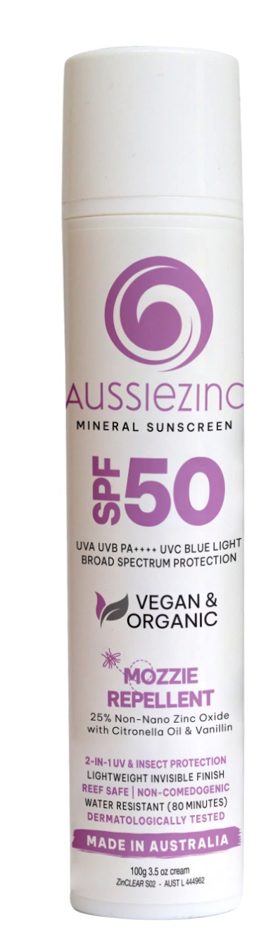 AussieZinc Mineral Sunscreen 2-in-1 Mozzie SPF50+