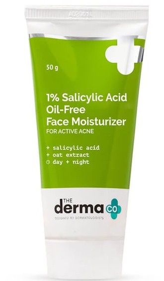 The derma CO 1% Salicylic Acid Oil-free Face Moisturizer With Oat Extract For Active Acne