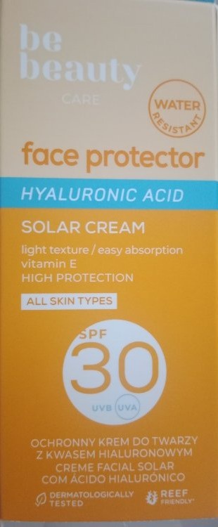 Be Beauty Care Face Protector Solar Cream SPF 30