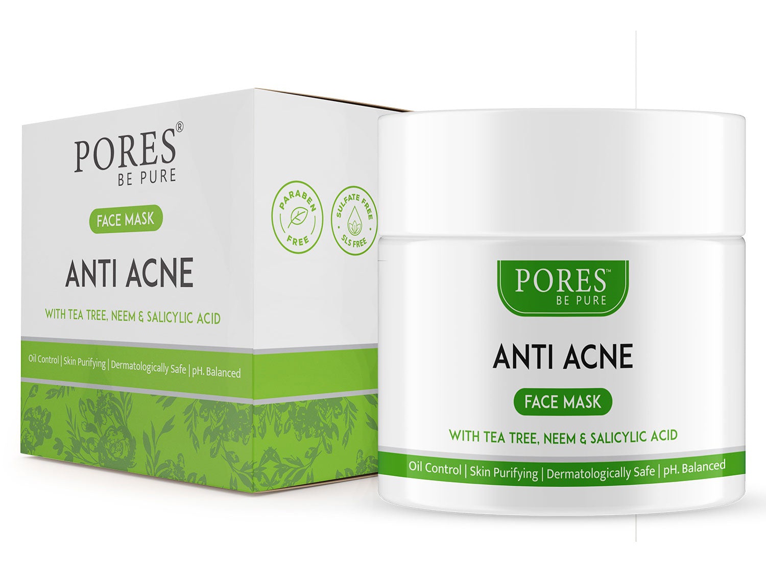 Pores Be Pure Anti Acne Face Pack With Salicylic Acid, Neem & Tea Tree