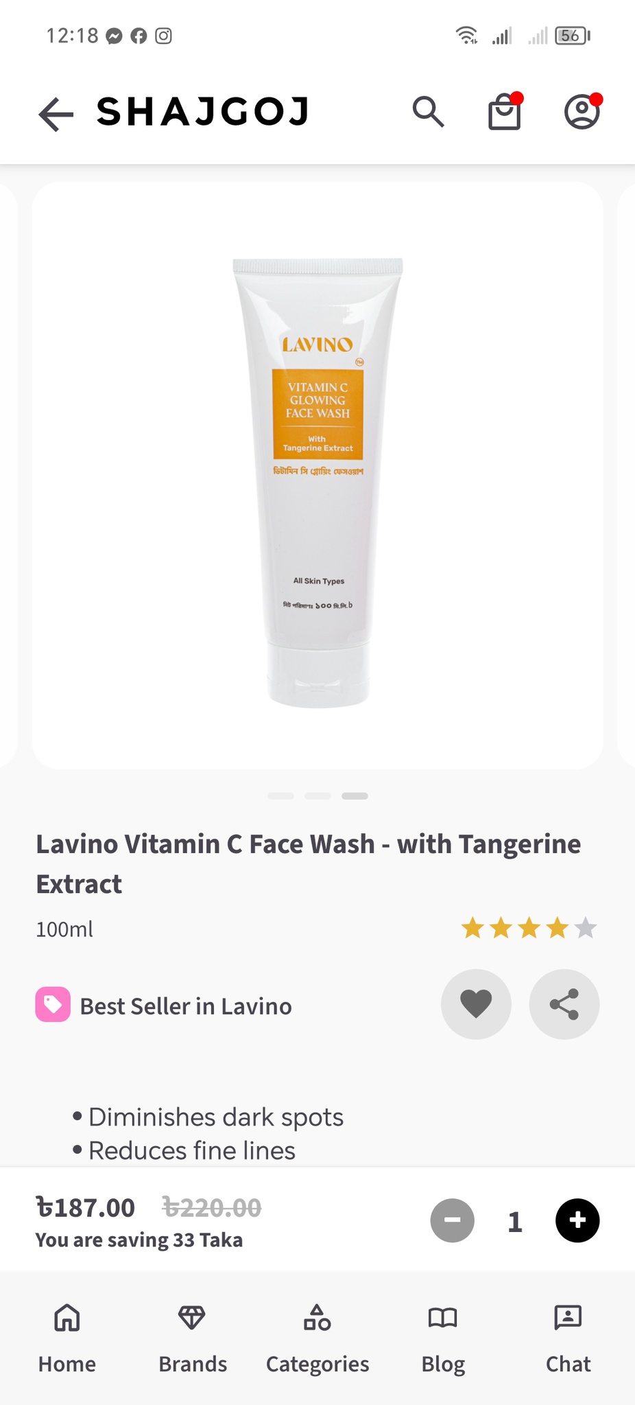 Lavino Tangerine Facewash