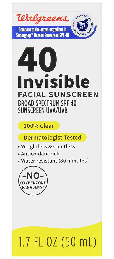 Walgreens Invisible Facial Sunscreen