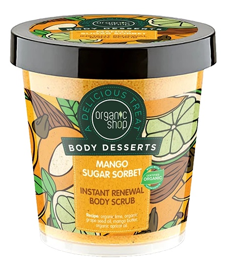 Organic Shop Body Desserts Mango Sugar Sorbet Instant Renewal Body Scrub