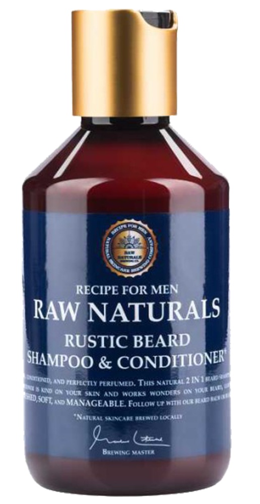 Recipe for men Raw Naturals Rustic Beard Shampoo And Conditioner For Soft And Manageable Beard With Cleansing Apple And Hop Extract